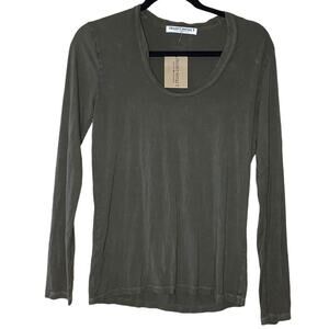 Project Social T Dark Green Meg Washed Long Sleeve Women's Size Small